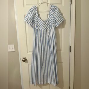 Blue and White Striped Dress